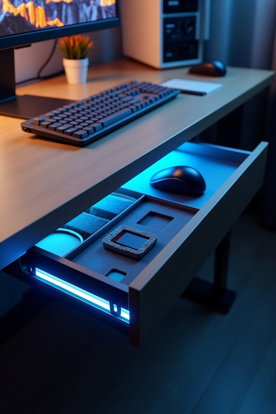 Under-Desk Slide-Out Drawer Organizer